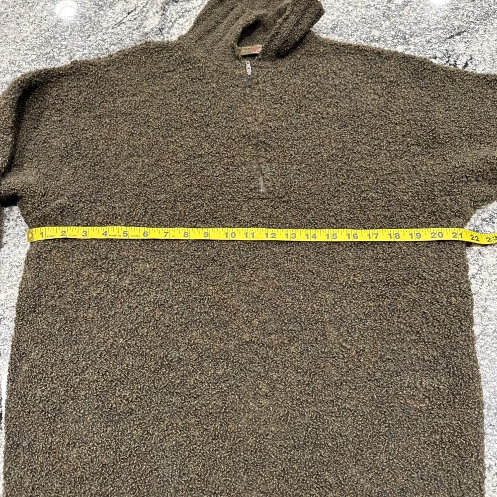 Luciano Barbera 1/4 Zip Pullover Sweater Size 53 US L Green Lana‎ Wool  #967